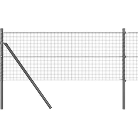Poteau de clôture. Gris 25 x 0,4 m (maille 16 x 16 mm)