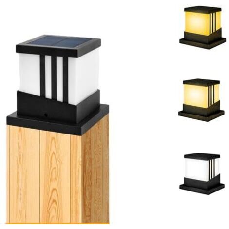 Poteau De Clôture Lumières Solaires Extérieur étanche Poteau Solaire Cap Lumière LED Lampe Solaire Poteau Lumière 3 Température De Couleur Pour la Décoration De Paysage De Cour