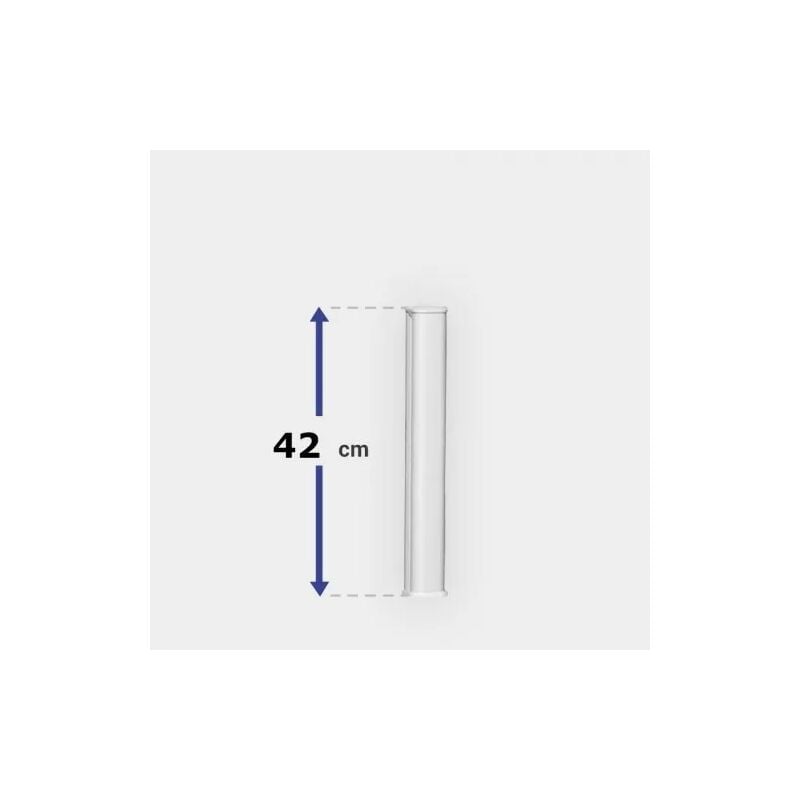 Gefradis - Poteau de clôture pvc H42 x L4 cm blanc renforcé en acier