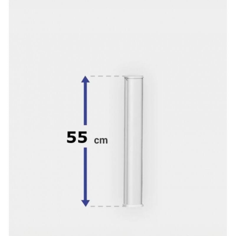 Gefradis - Poteau de clôture pvc H55 x L4 cm blanc renforcé en acier