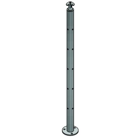 Poteau de garde corps pour modèle au sol percé - Hauteur : 1024 mm - Diamètre : 42.4 mm - inox 304 - CROSO
