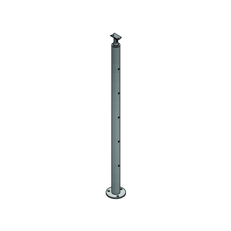 Croso - Poteau de garde corps pour modèle au sol percé position intermédiaire - Hauteur : 1024 mm - Diamètre : 42.4 mm - inox 304