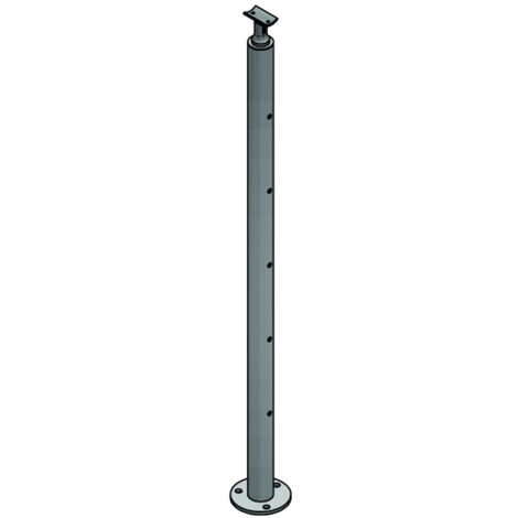 Poteau de garde corps pour modèle au sol percé position intermédiaire - Hauteur : 1024 mm - Diamètre : 42.4 mm - inox 304 - CROSO