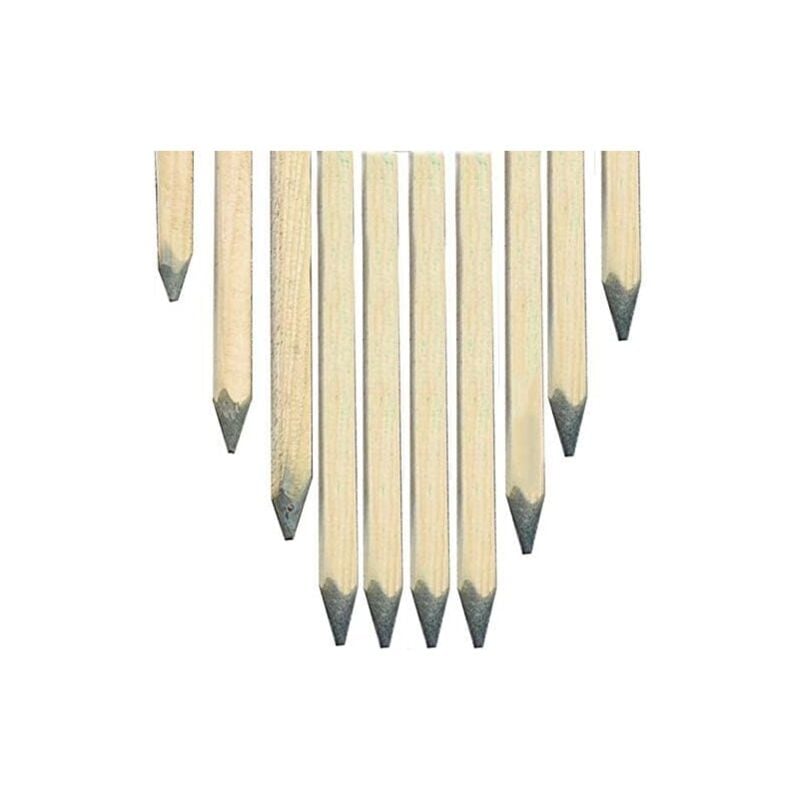 Suinga - Lot de 10 Tuteur en bois 180 cm ø 3 cm Tuteurs avec Pointe Poteaux en Bois Piquets de Fixation Piquets de Jardin