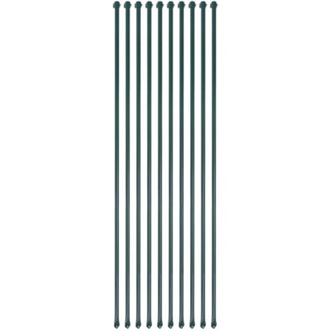Poteau de jardin 10 pcs 1,5 m Métal Vert