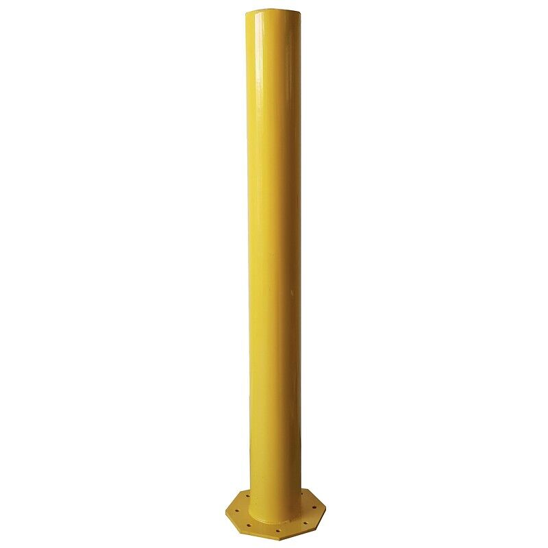 Poteau de protection de portail avec platine de 159x159mm jaune Hauteur 1,60 m / Ø159 mm - VISO