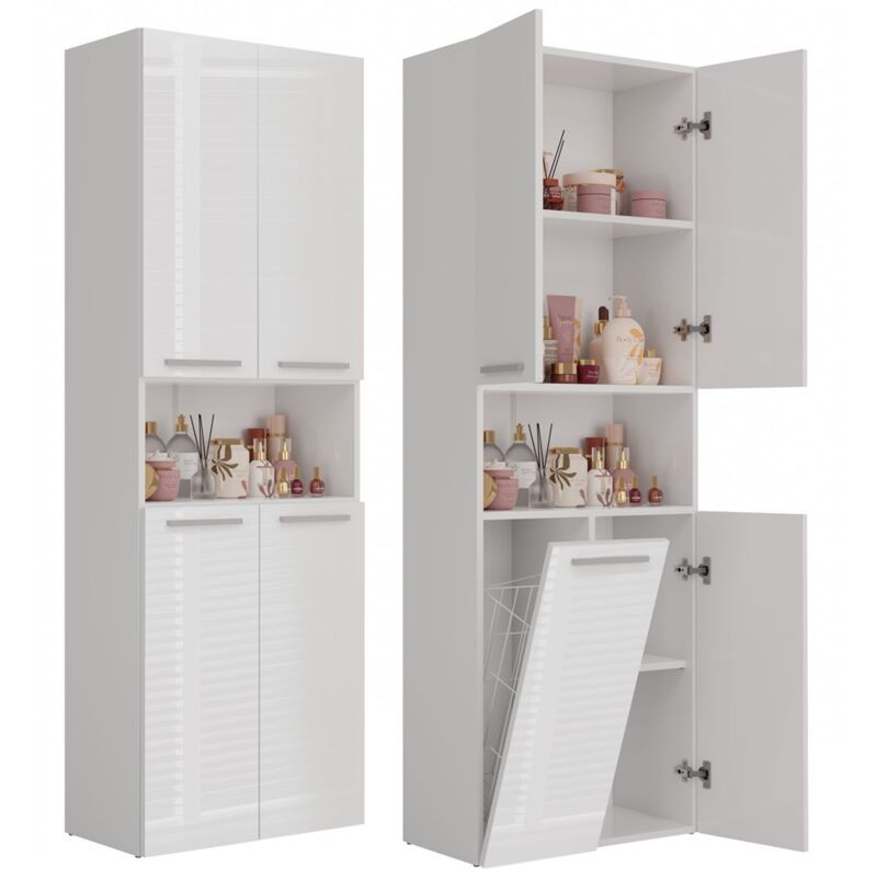 Poteau de salle de bain Nel 1K/DK, blanc brillant