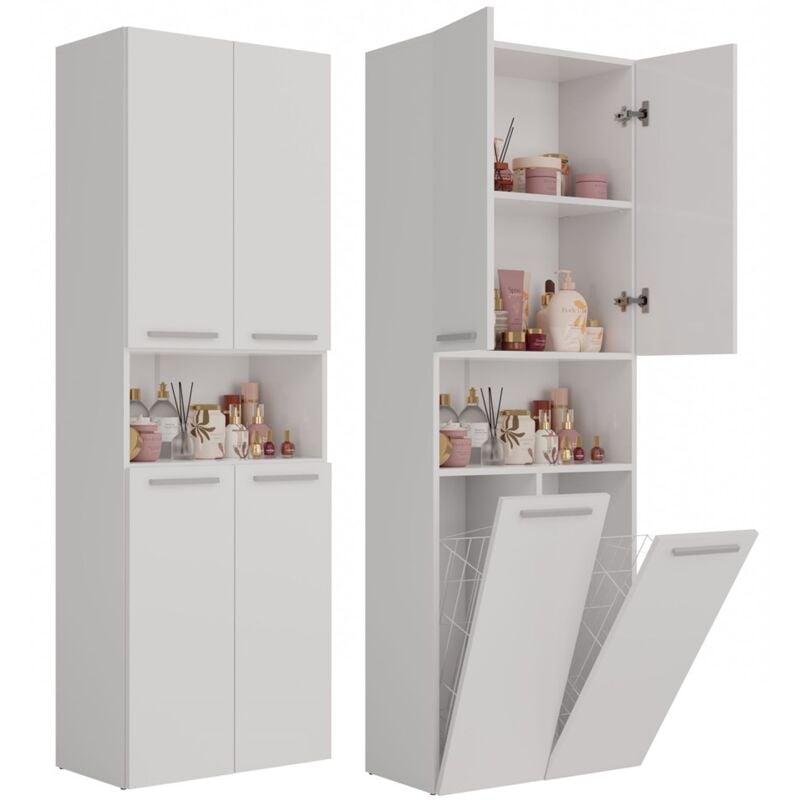 Poteau de salle de bain Nel 2K/DK, BLANC