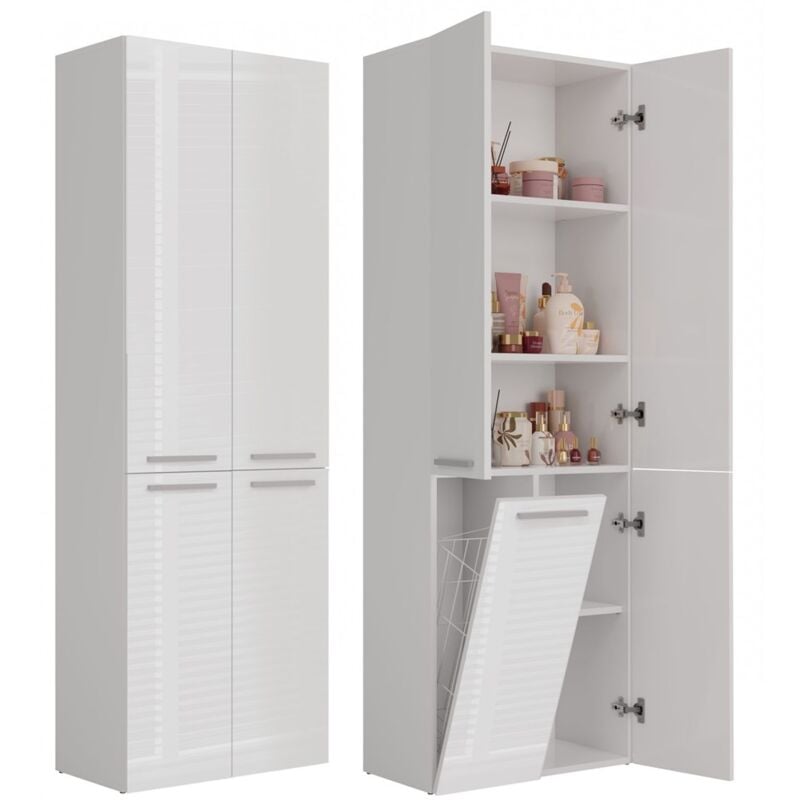 Poteau de salle de bain Nel 1K/DD, blanc brillant