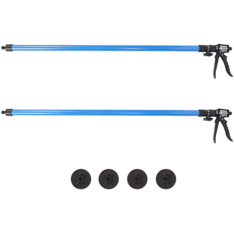 Poteau de Support télescopique pour installation d'armoire, 2 ensembles, 115 à 290cm, système de troisième main, Base universelle, charge de 40kg, bleu