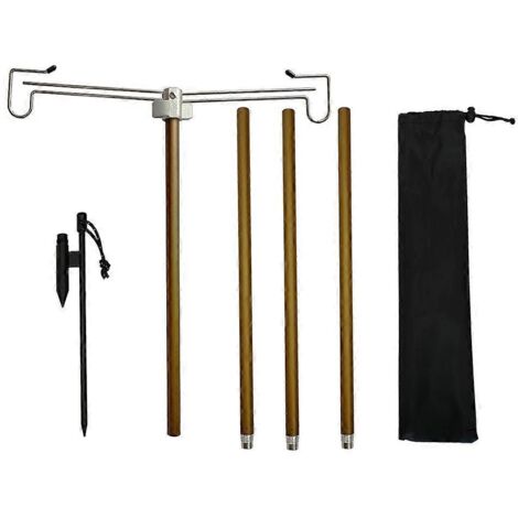 Poteau d'éclairage extérieur pliable, en alliage d'aluminium, portable, pour la randonnée, le camping, les tentes, les tables, support de fixation pour lampe - AquaForge