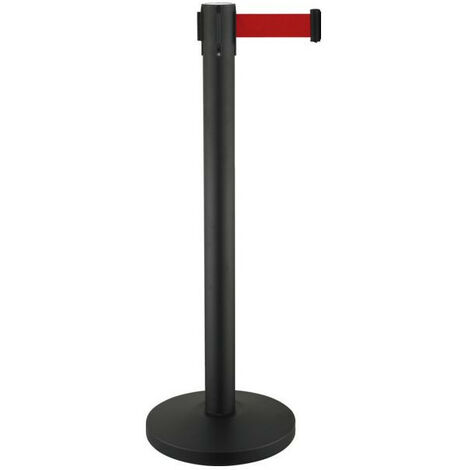 Poteau Eco Noir Sangle Noir 2ml - H 910