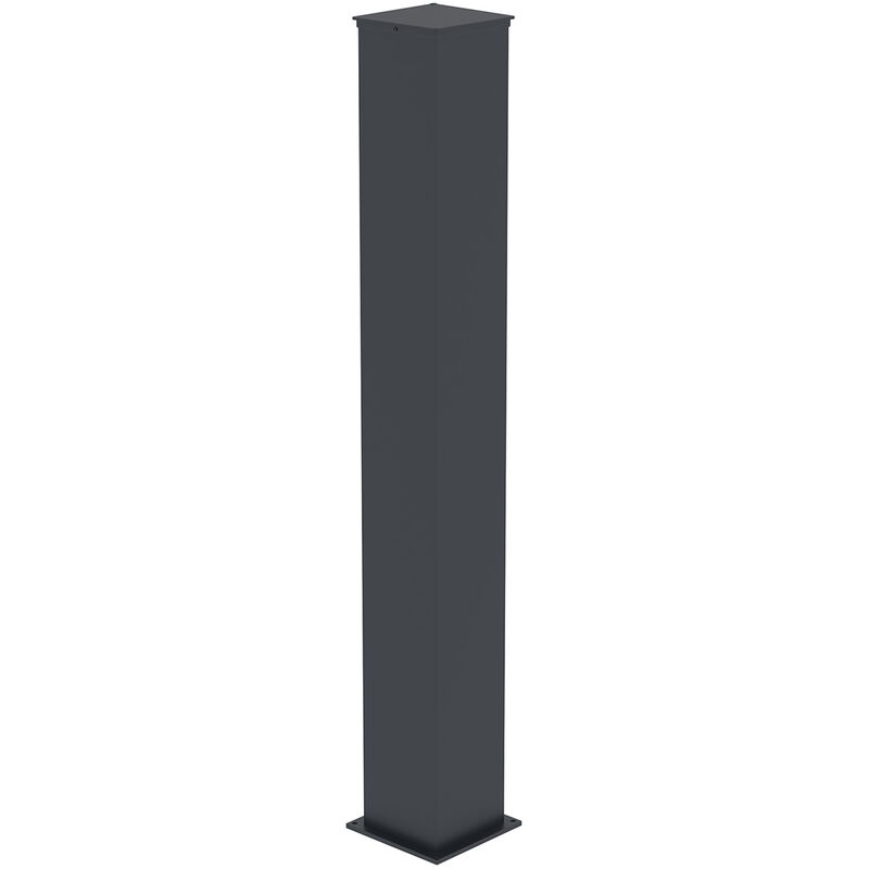 Casanoov – Poteau pour clôture aluminium H.166cm 20x20cm gris anthracite – Chapeau de finition inclus – Fixation vissée ou scellée