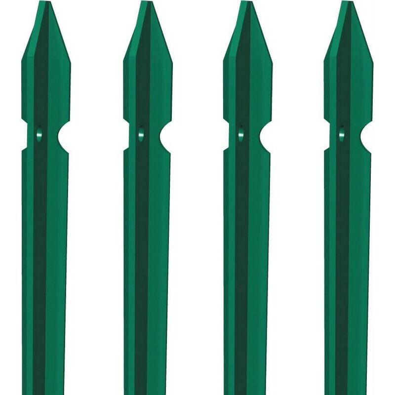 Poteau en acier plastifié pour clôture en T 3x3x125 cm-10 pcs. - Salle de repos