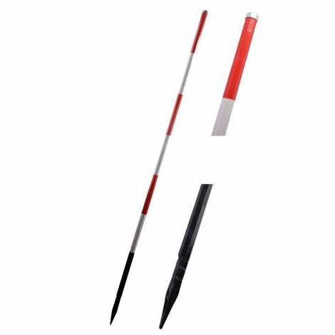 Poteau en forme d'hexagone blanc/rouge, 160 cm