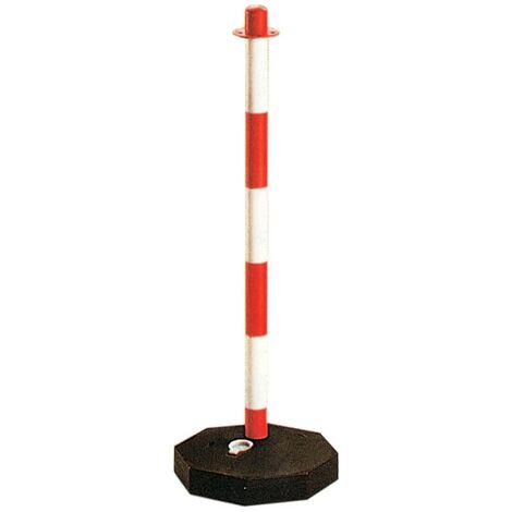 Poteau en plastique pcs.10 h.cm.90 pour chaîne de signalisation colonne rouge blanc - Salone
