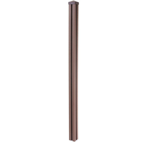 Poteau en WPC pour clôture Sarthe en WPC, pilier, système de connexion 1,88 - marron