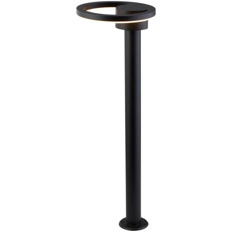 Poteau Led Extérieur pour Projecteur (Hauteur 73Cm) Avec Tête Ronde - Noir Avec Diffuseur Givré