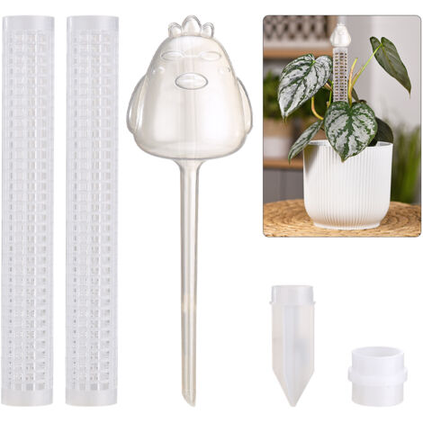 Poteau Moss Support pour Plantes Climbing - Set Pole 61cm Blanc Plastique avec Système Superposé et Ajout Personnalisé de Terre/Sphagnum