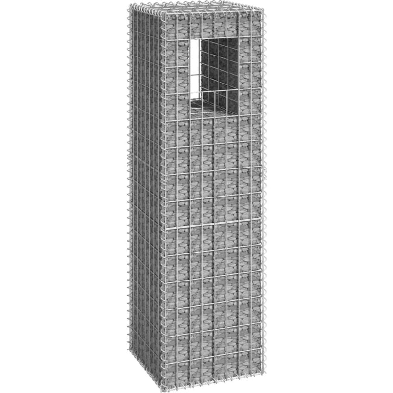 Maison Chic - Poteau à panier de gabion Jardiniere Mur en gabion 40x40x140 cm Fer 50488