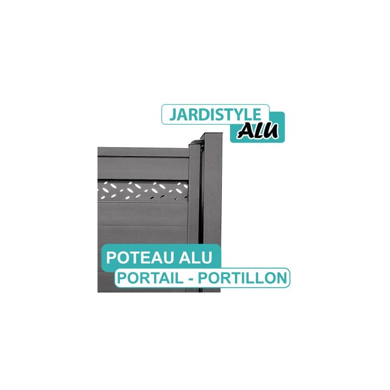 Cloture&jardin - Poteau Portail - Portillon Aluminium - Hauteur 1m50