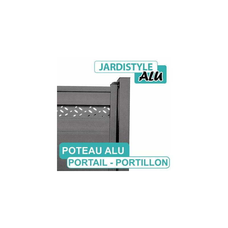 Cloture&jardin - Poteau Portail - Portillon Aluminium - Hauteur 2m40