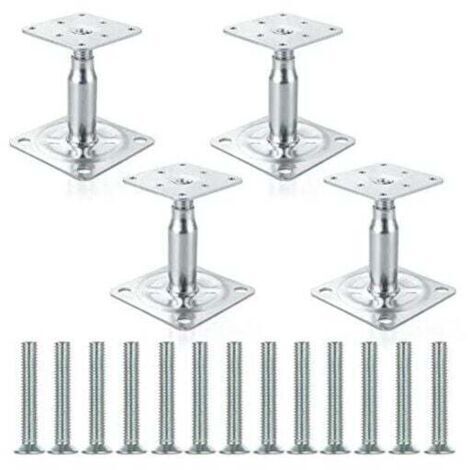 Poteau pour clôture galvanisé réglable 100-150 mm – Acier résistant à la corrosion – Lot de 4 supports pour structures extérieures