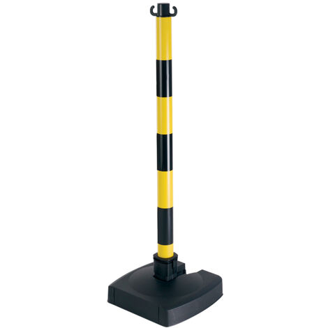 Poteau PVC Jaune/Noir BI-POSE sur socle lesté 4kg - 2000017