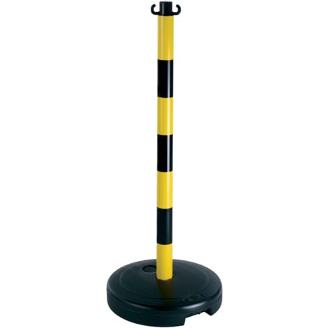 Poteau PVC Jaune/Noir sur socle à lester 9kg - 2001717 - jaune-noir