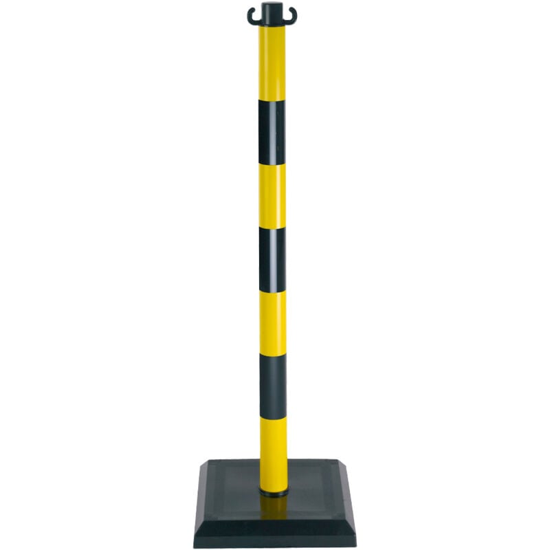 Poteau PVC Jaune/Noir sur socle lesté 3kg - 1000018