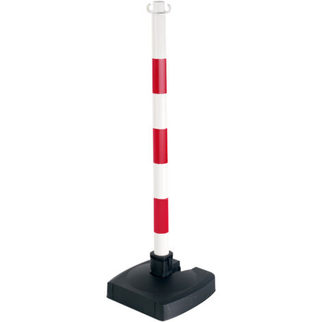 Poteau PVC Rouge/Blanc BI-POSE sur socle lesté 4kg - 2000000