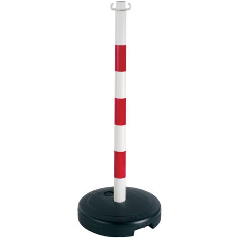 Poteau PVC Rouge/Blanc sur socle à lester 9kg - 2001700 - rouge-blanc