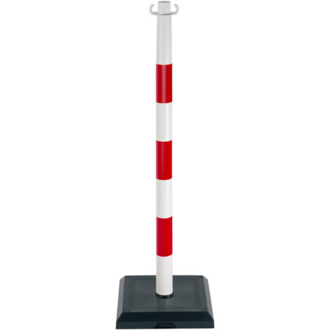 Poteau PVC Rouge/Blanc sur socle lesté 3kg - 1000001