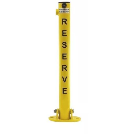 Poteau rabattable 610-Y-RESERVE JAUNE (clefs distinctes) 5kg serrure intégrée