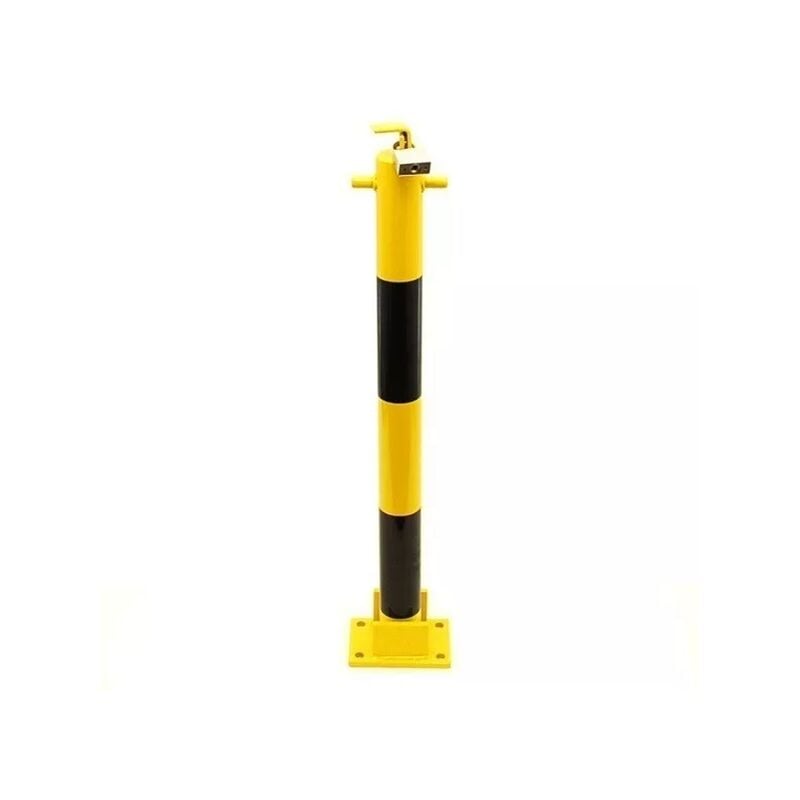 Poteau rabattable 810-BY noir/jaune (clefs distinctes) avec cadenas au sommet du poteau