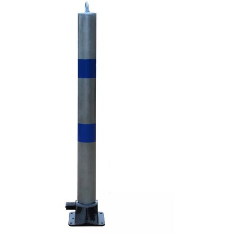 Poteau rabattable 900-76-GBLUE GALVANISÉ/BLEU (s'entrouvrant) avec oeillet