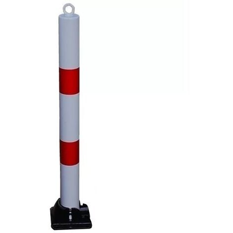 Poteau rabattable 900-76-WR BLANC/ROUGE (clefs distinctes) avec oeillet