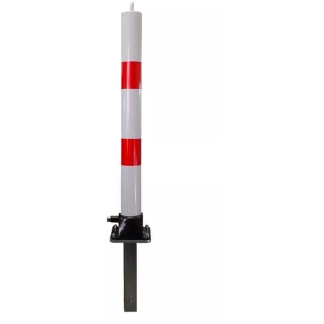 Poteau rabattable 900-76-WR/SP BLANC/ROUGE (s'entrouvrant) avec œillet et pied ancré