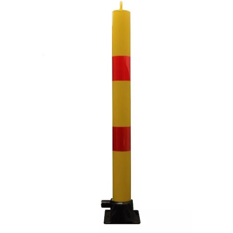 Poteau rabattable 900-76-YR JAUNE/ROUGE (clefs distinctes) avec oeillet