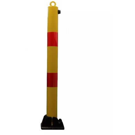 Poteau rabattable 900-76-YR JAUNE/ROUGE (s'entrouvrant) avec oeillet