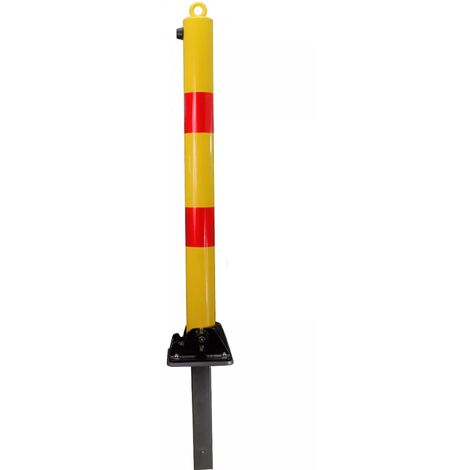 Poteau rabattable 900-76-YR/SP JAUNE/ROUGE (clefs distinctes) avec œillet et pied ancré