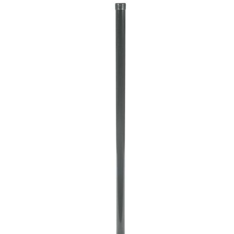 Poteau rond gris 48mm – Hauteur 2,20m – Acier thermolaqué pour installation rapide de clôtures – Compatible panneaux rigides FILIACLOS