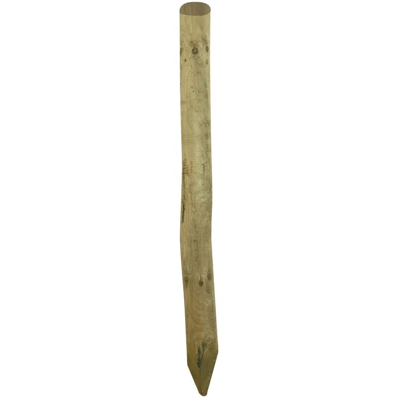 Poteau rond pointu en bois de pin impre'gne' 8x250 cm poteau pour cloture exte'rieure