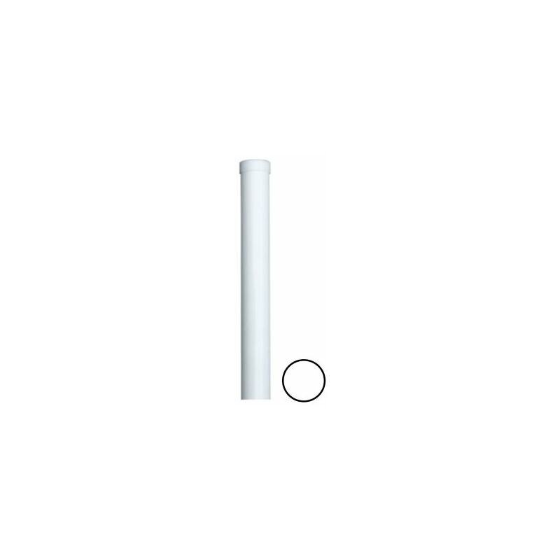 Poteau Rond Blanc - Diamètre 48mm - JARDITOP - 1,20 mètre - Blanc (RAL 9010)