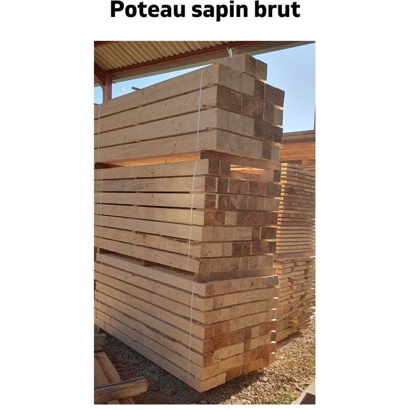 Poteau Sapin Rabote Longueur 240 Cm / Section 14 x 14 Cm