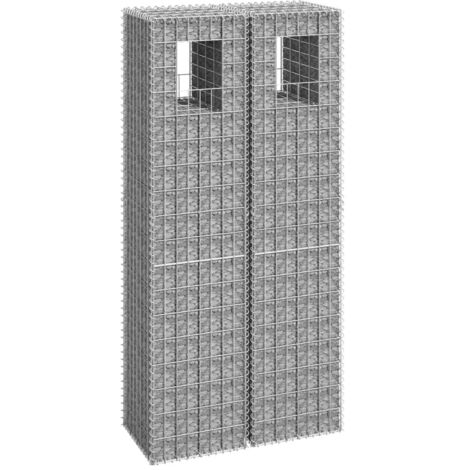 Poteaux à panier de gabion 2 pcs 40x40x180 cm Fer