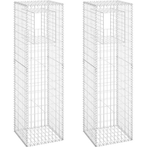 Poteaux à panier de gabion 2 pcs 50x50x180 cm Fer CFW645858