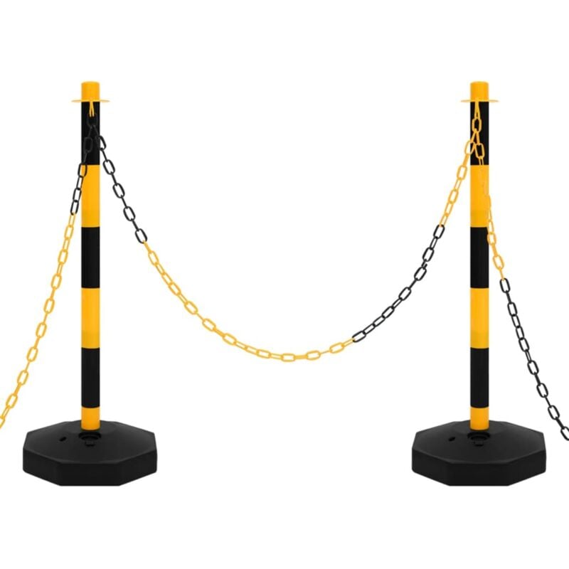 Vidaxl - Ensemble de poteaux à chaîne avec chaîne en plastique 10 m