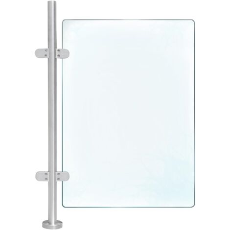 Poteaux de balustrade en verre, Poteaux de balustrade en verre - Acier inoxydable 316, Poteaux de clôture, Main courante, Clôture de jardin, 110 cm