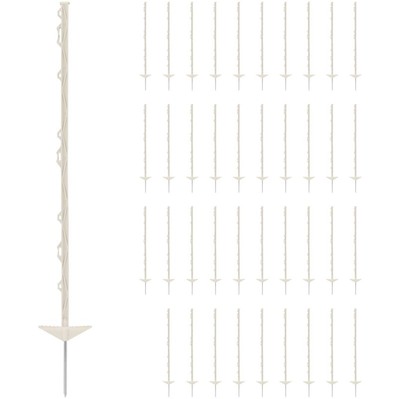Poteaux de clôture 103 cm blancs x40 - Piquets de jardin Piquets de clôture
